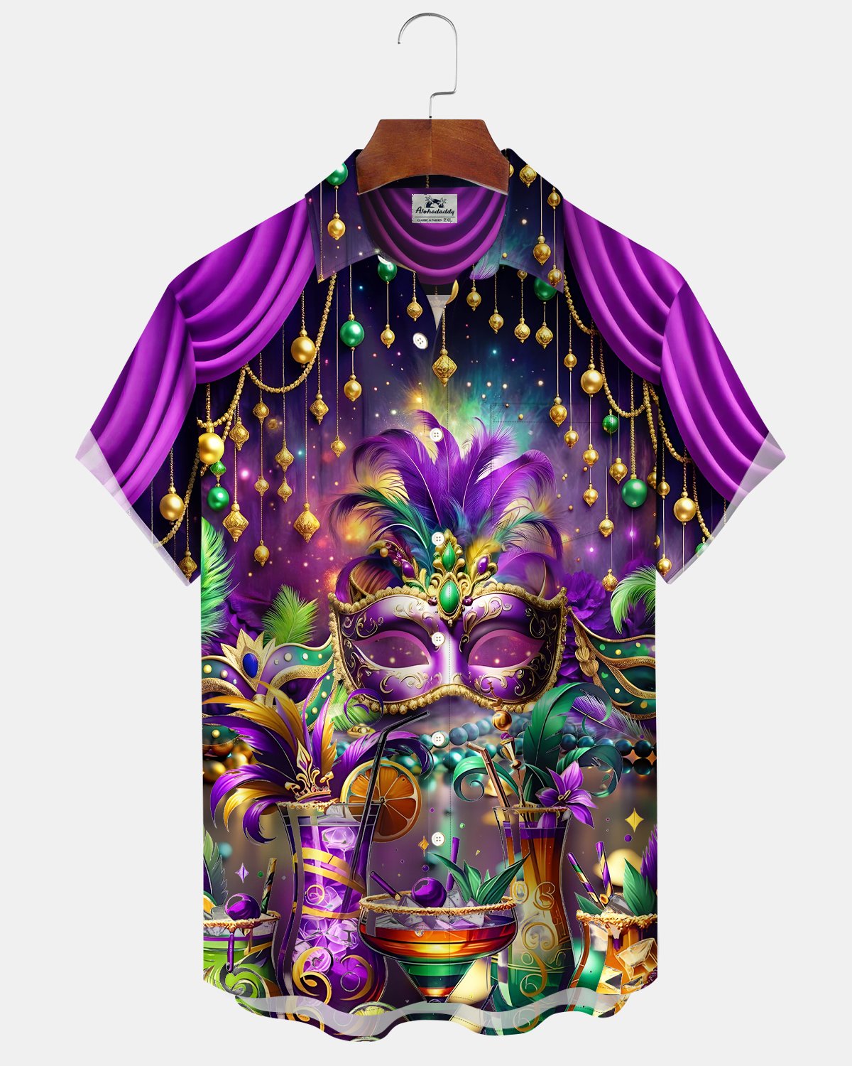Alohadaddy® Carnival Mask Retro Cocktail Hawaiian Shirt