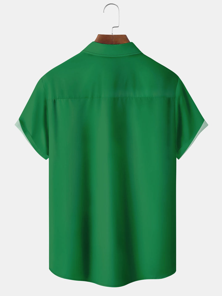 Alohadaddy Vintage Bowling St. Patrick Cartoon Print Men&