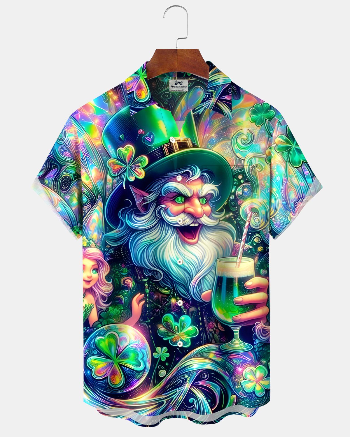 Alohadaddy® St. Patrick's Day Abstract Gradient Gnome Art Beer Shirt