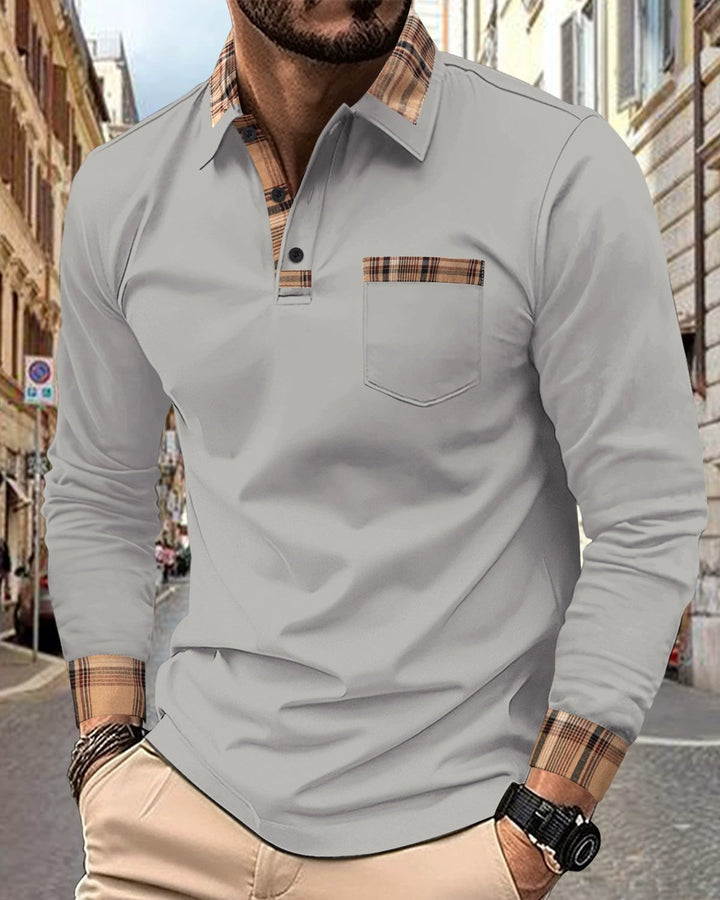 Alohadaddy® Retro Geometric Patchwork Long-Sleeved Men&