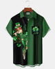 Alohadaddy® St. Patrick's Day Leprechaun Four-Leaf Clover Bowling Shirt