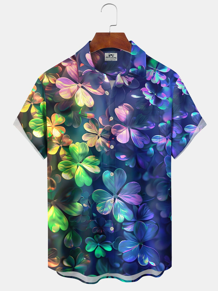 Alohadaddy Gradient Clover Retro St. Patrick 3D Hawaiian Shirt
