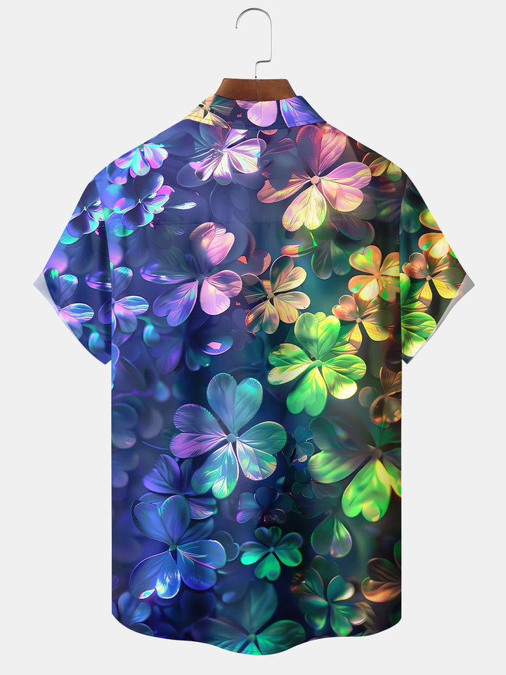 Alohadaddy Gradient Clover Retro St. Patrick 3D Hawaiian Shirt