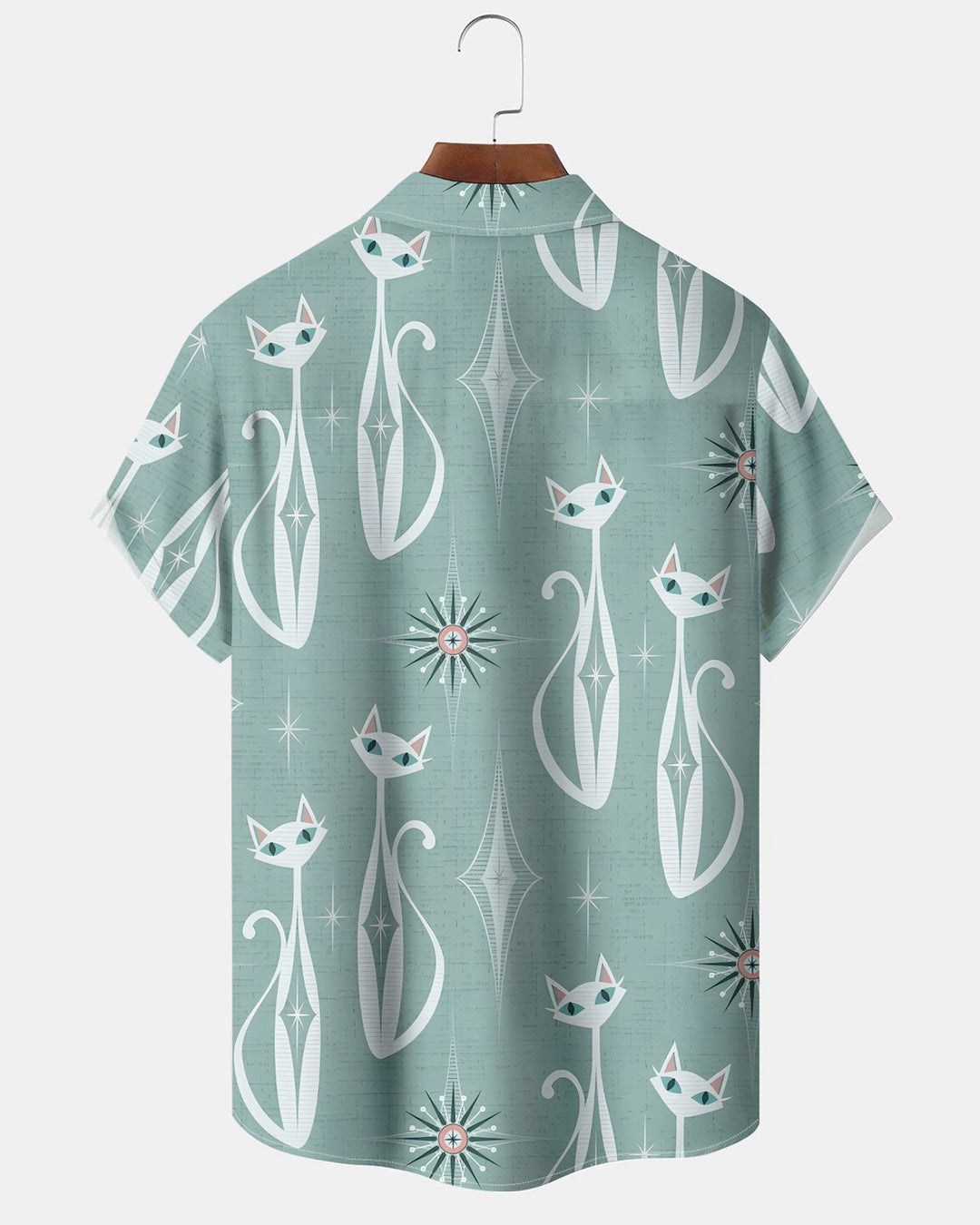 Alohadaddy® Retro Geometric Atomic Cat Hawaiian Men&