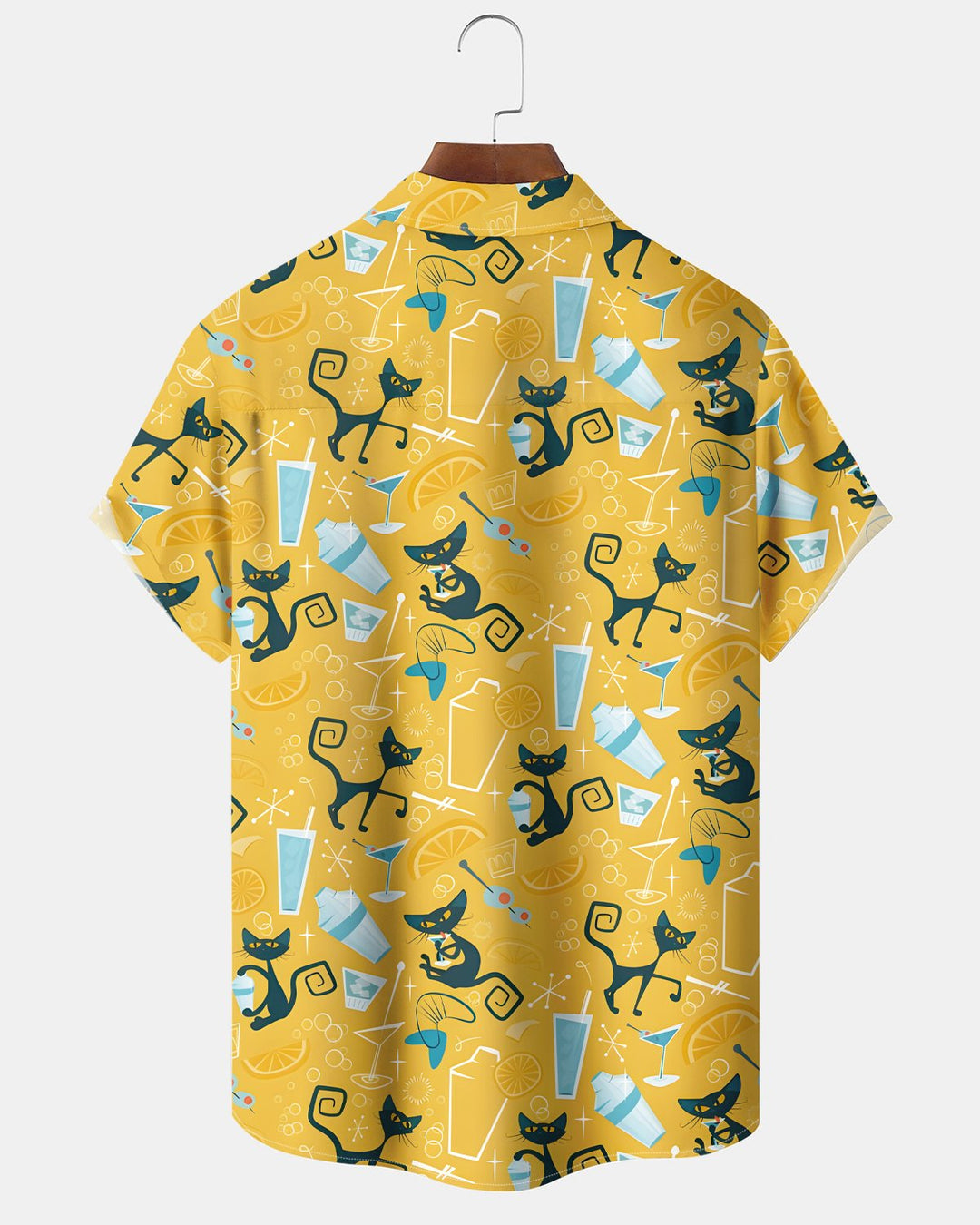 Alohadaddy® Retro Geometric Atomic Cat Hawaiian Cocktail Geometric Men&
