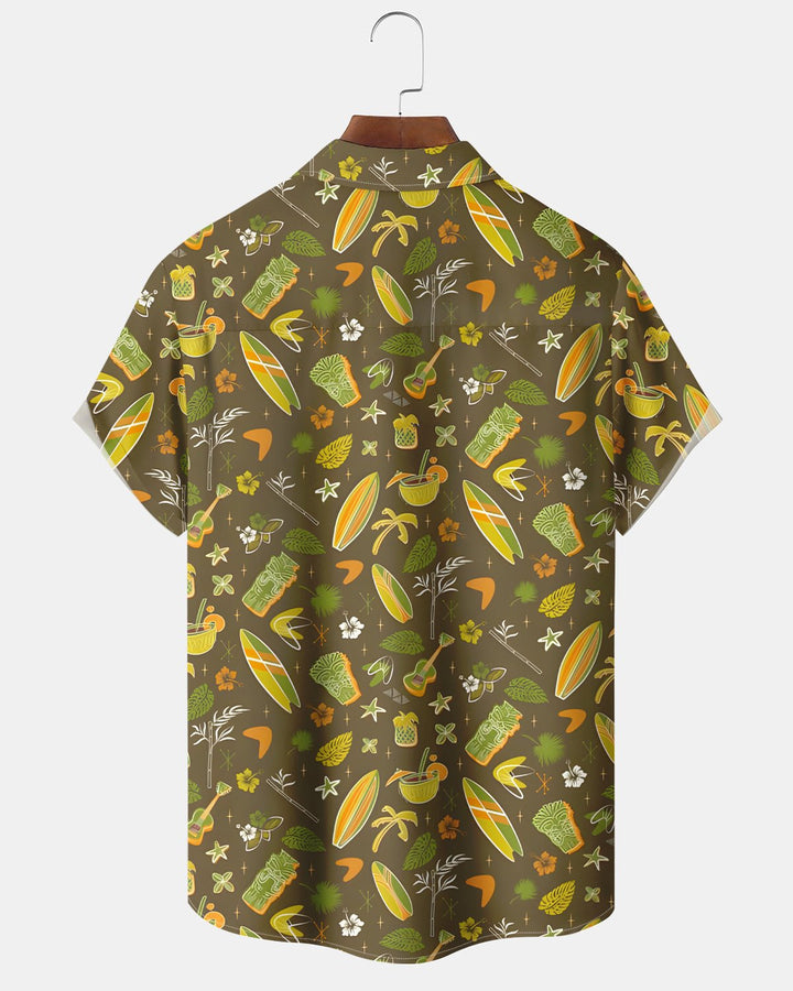Alohadaddy® Retro Geometric Atomic Hawaiian Tiki Beach Men&