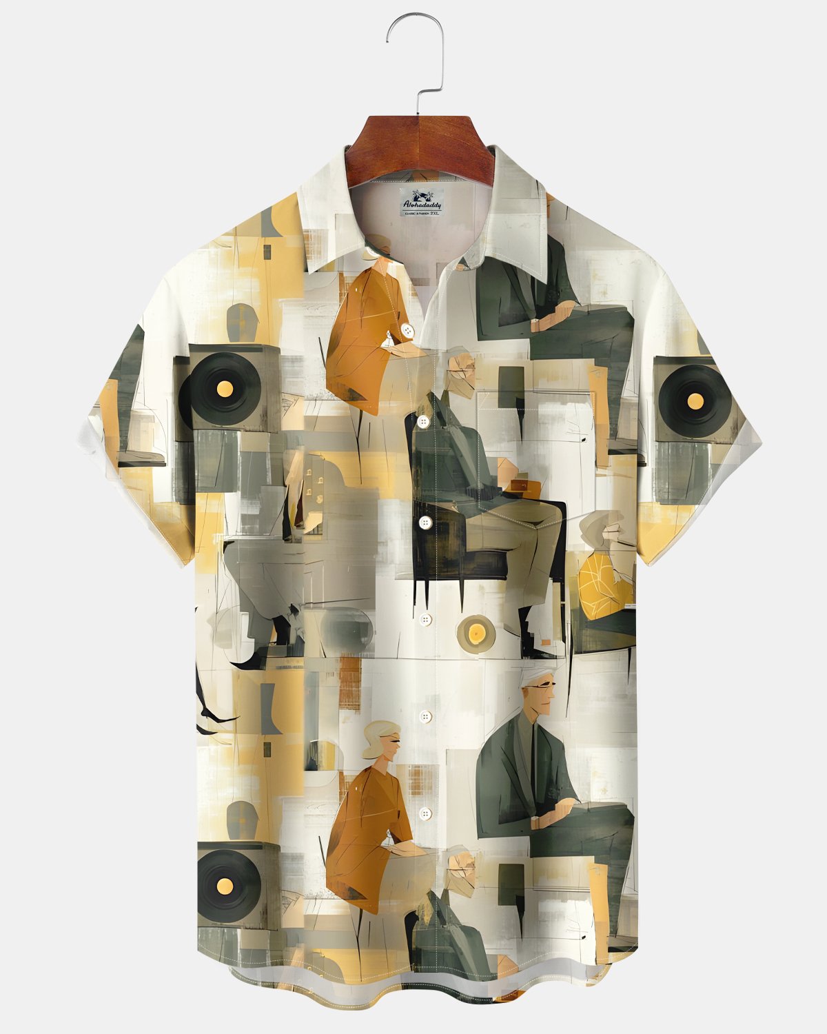Alohadaddy® Abstract Retro Modern Music Jazz Men's Shirt