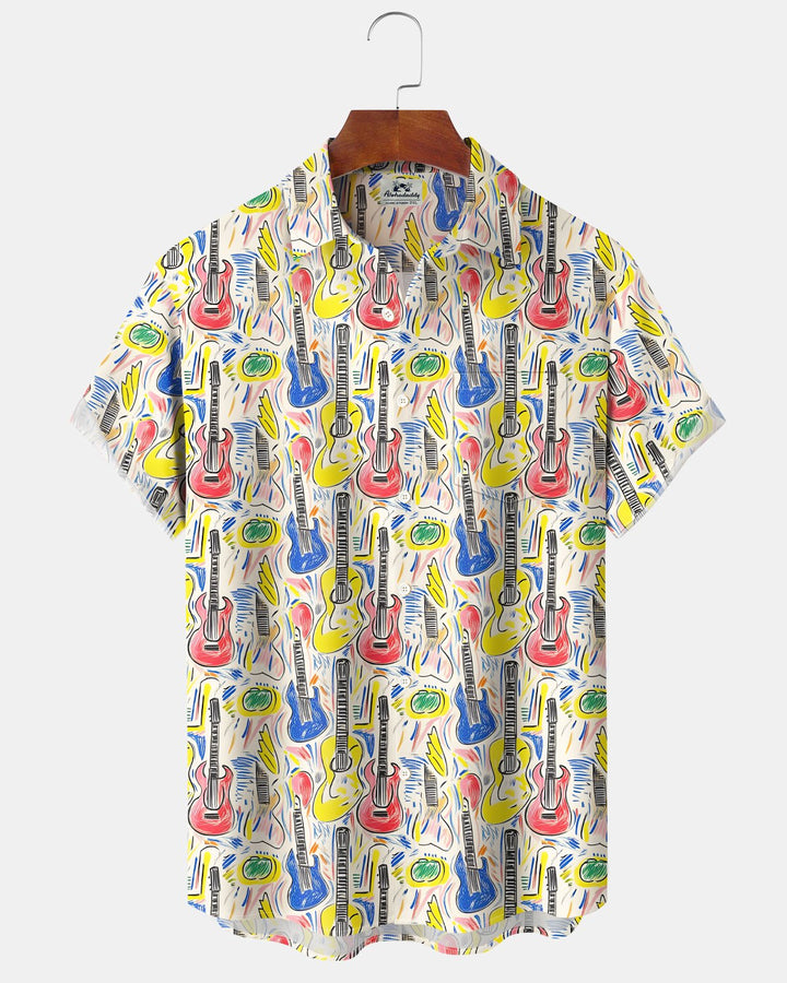 Alohadaddy® Abstract Retro Art Guitar Music Men&