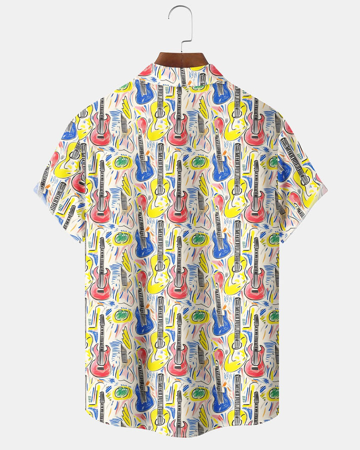 Alohadaddy® Abstract Retro Art Guitar Music Men&
