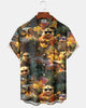 Alohadaddy® Vintage Art Guitar Raccoon Music Hawaiian Floral Men's Shirt