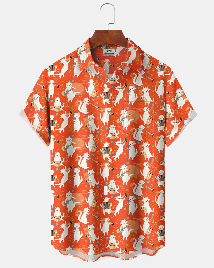 Alohadaddy® Retro Art Music Atomic Cat Men&
