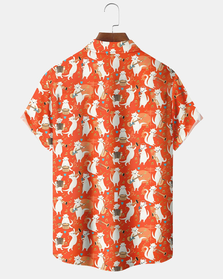 Alohadaddy® Retro Art Music Atomic Cat Men&