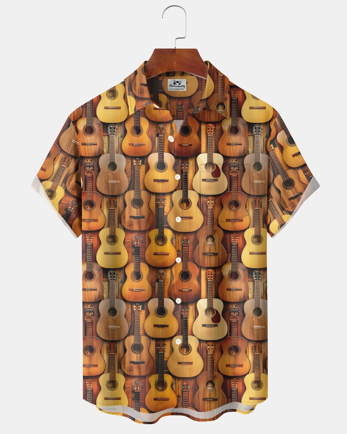 Alohadaddy® Retro Classic Acoustic Guitar Music Men's Shirt