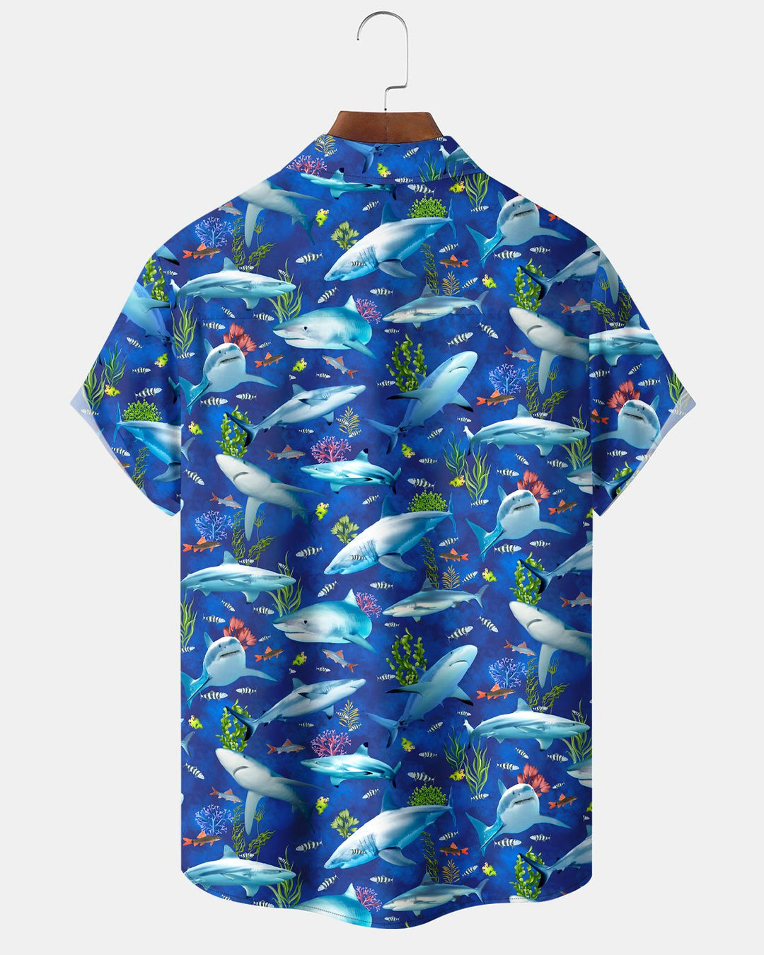 Alohadaddy® Hawaiian Ocean Shark Seaweed Vacation Beach Shirt