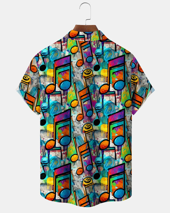 Alohadaddy® Abstract Musical Notes Retro Gradient Art Shirt