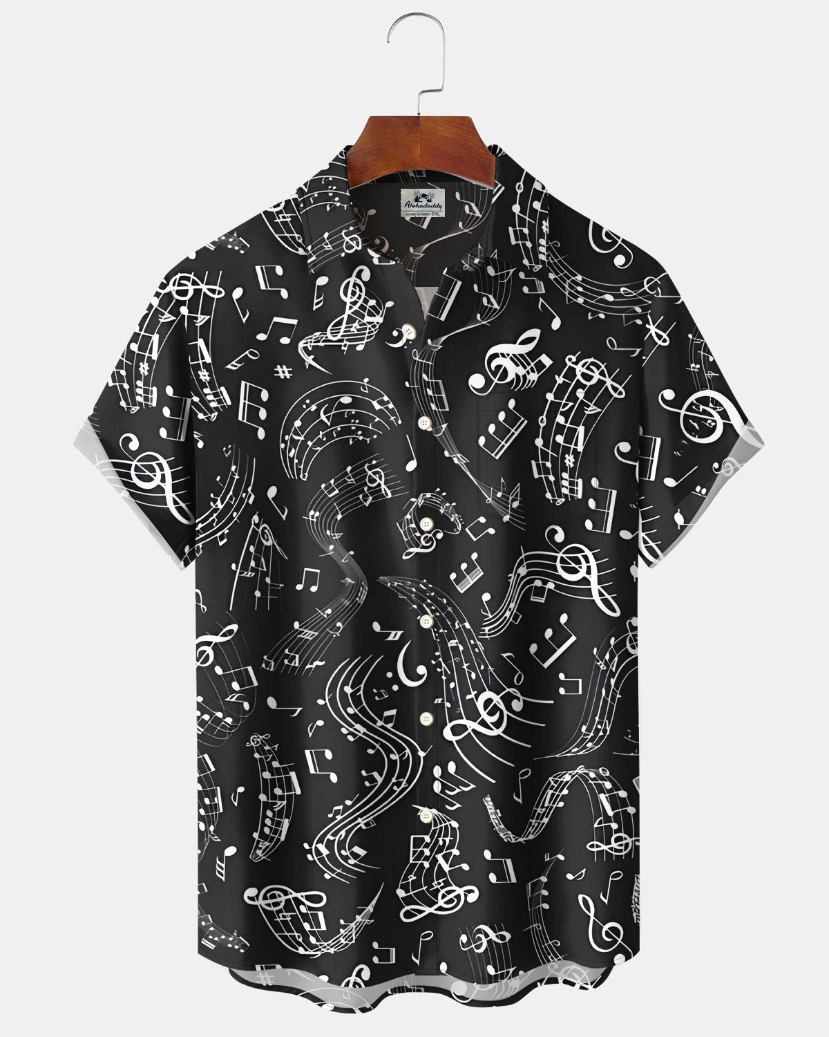 Alohadaddy® Vintage Art Musical Notes Sheet Music Men's Hawaiian Shirt