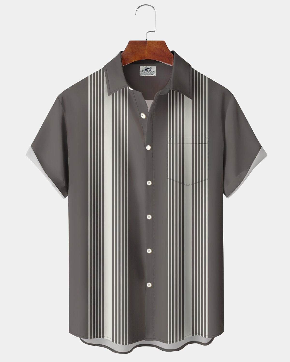 Alohadaddy® Classic Geometric Line Retro Bowling Shirt