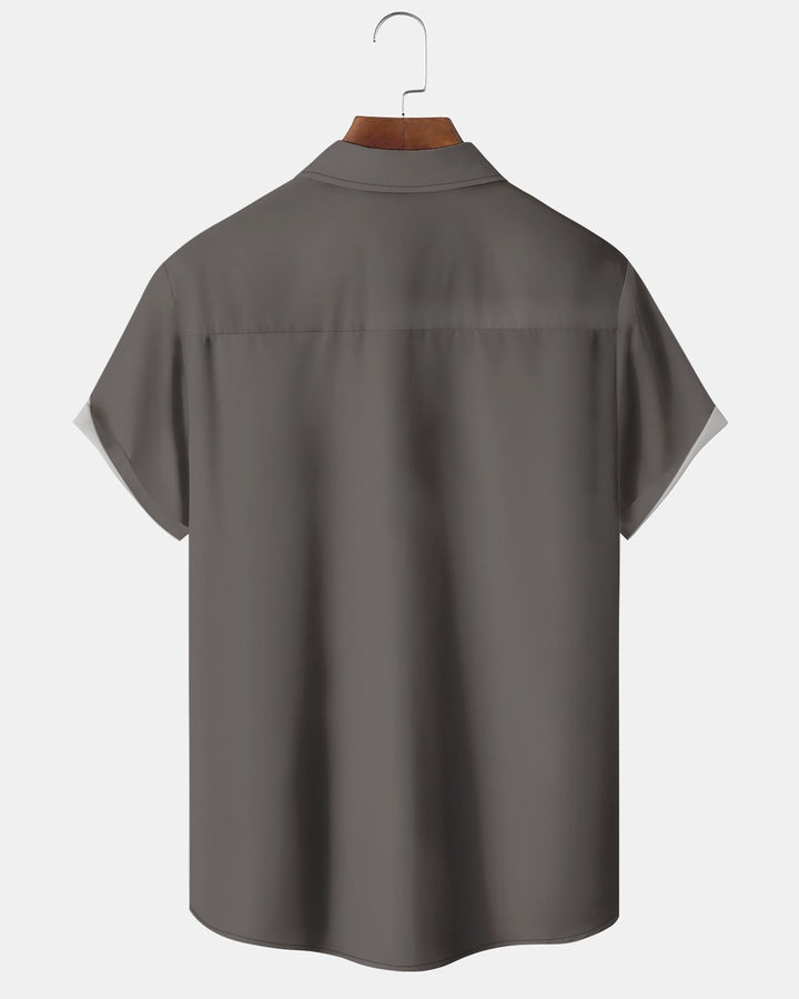 Alohadaddy® Classic Geometric Line Retro Bowling Shirt