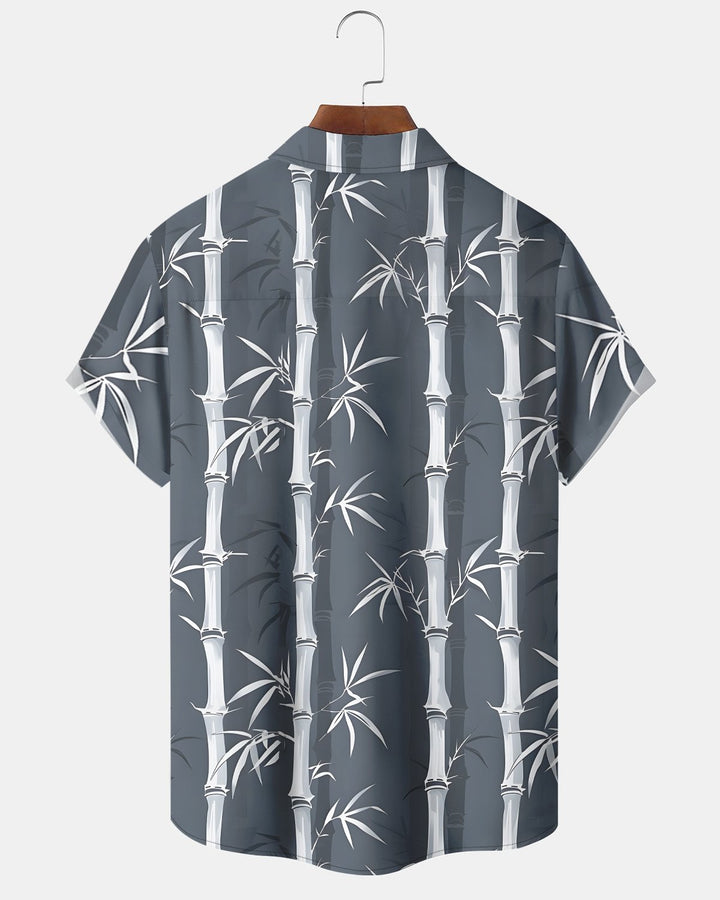 Alohadaddy® Retro Hawaiian Plant Bamboo and Bamboo Leaf Shirt