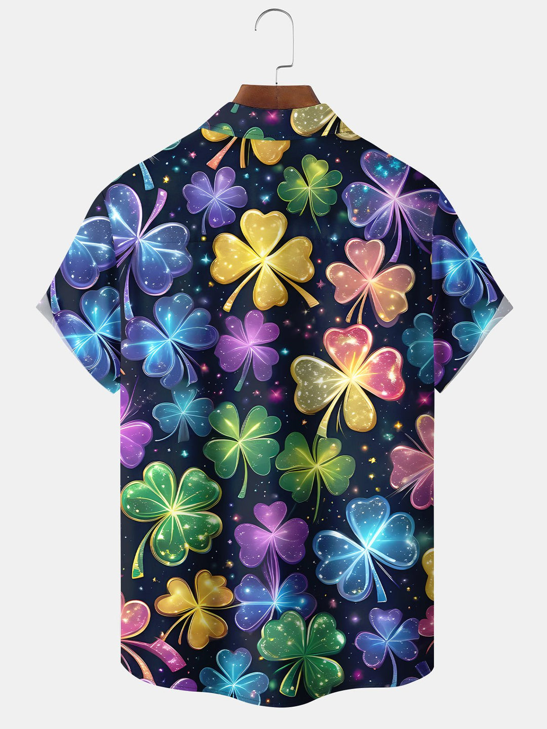 Alohadaddy Saint Patrick‘s Day Shamrock Chest Pocket Casual Shirt