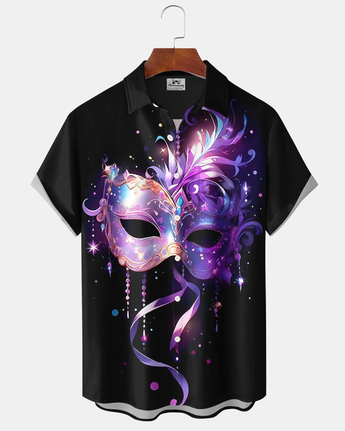 Alohadaddy® Carnival Holiday Retro Mask Opera Men's Shirt