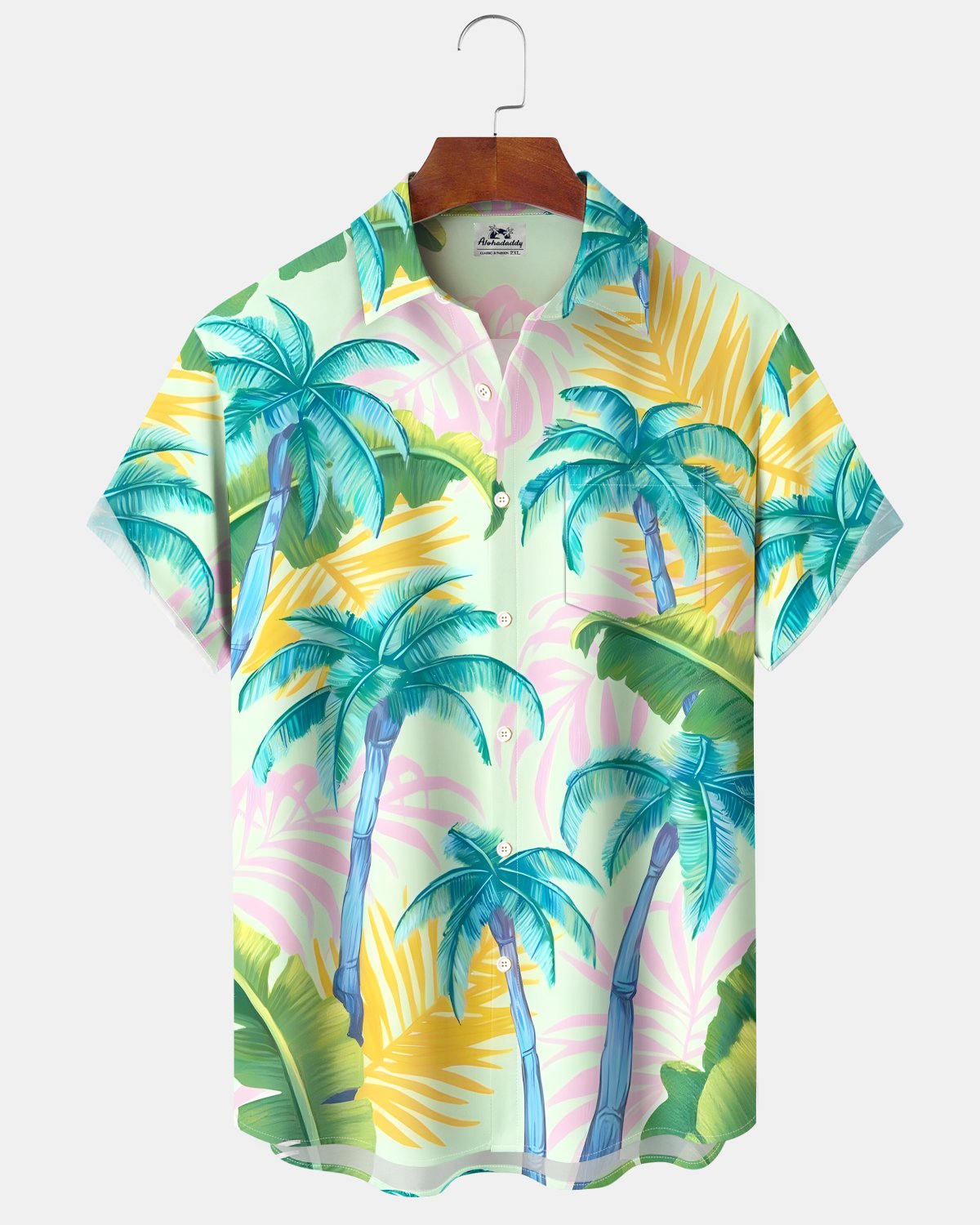 Alohadaddy® Hawaiian Tropical Floral and Coconut Tree Vacation Men's Shirt