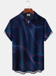 Alohadaddy Retro 3D Art Gradient Lines Geometric Hawaiian Shirt
