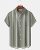 Alohadaddy® Classic Retro Geometric Pattern Short-Sleeved Men's Bowling Shirt
