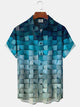 Alohadaddy Retro 3D Art Gradient Geometric Pocket Hawaiian Shirt