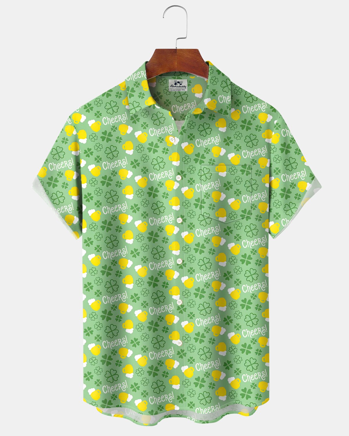 Alohadaddy® St. Patrick's Day Holiday Beer Clover Hawaiian Shirt