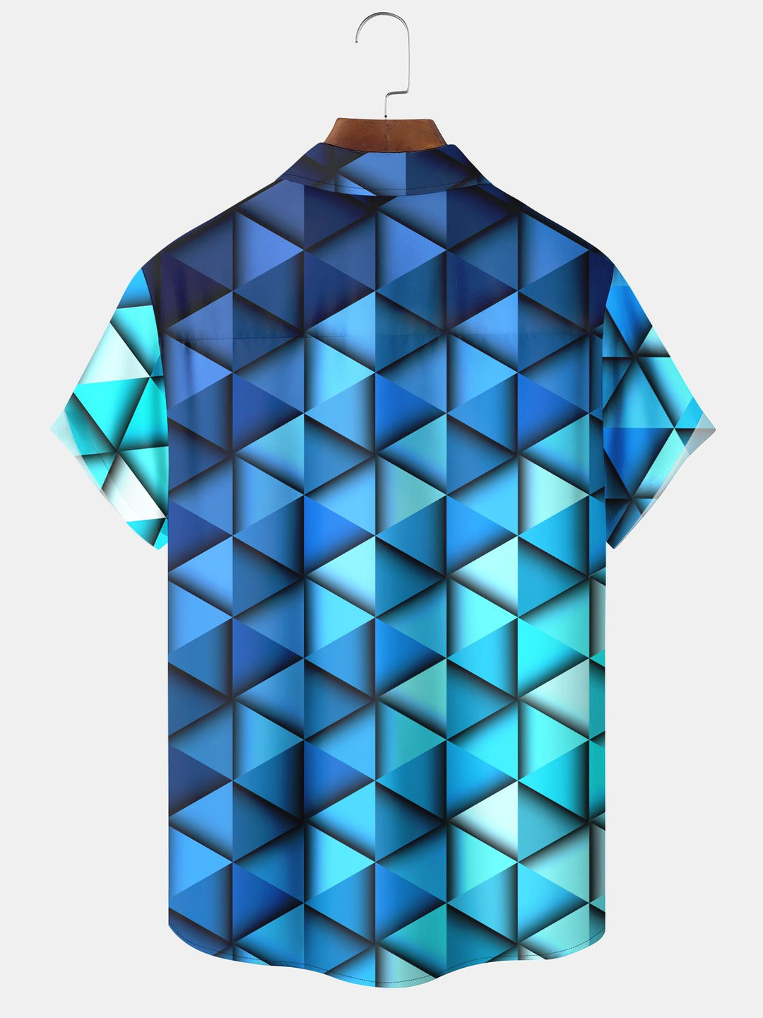 Alohadaddy Vintage Art 3D Gradient Geometric Stretch Hawaiian Shirt