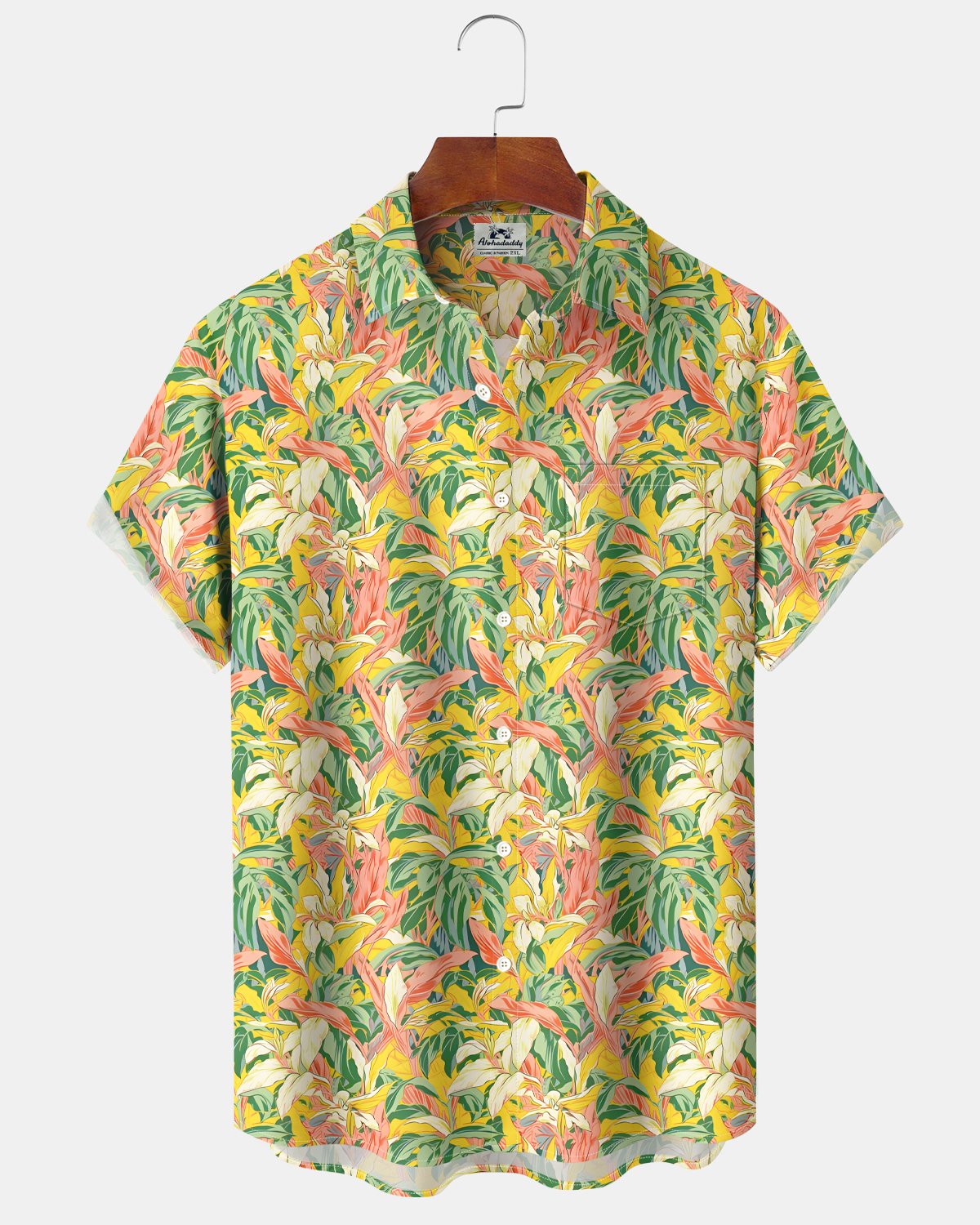Alohadaddy® Beach Vacation Tropical Floral Hawaiian Men's Shirt