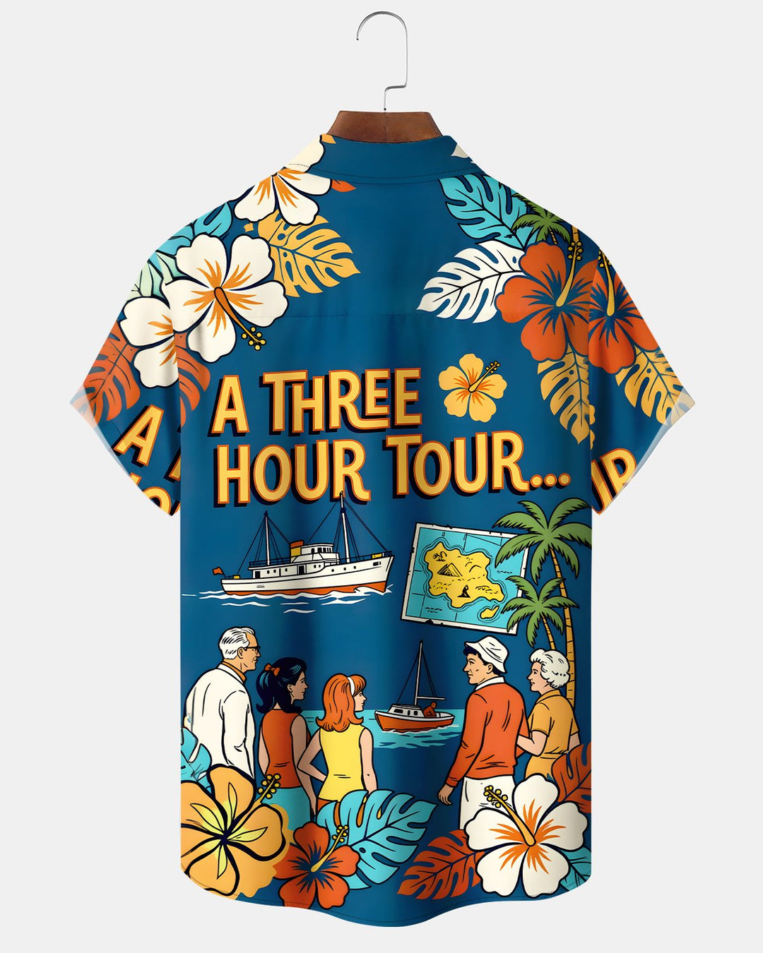 Alohadaddy® Retro Classic Movie Hawaiian Floral Print Men&
