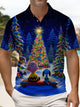 Alohadaddy® Christmas Cartoon Christmas Tree LED Light Polo Shirt