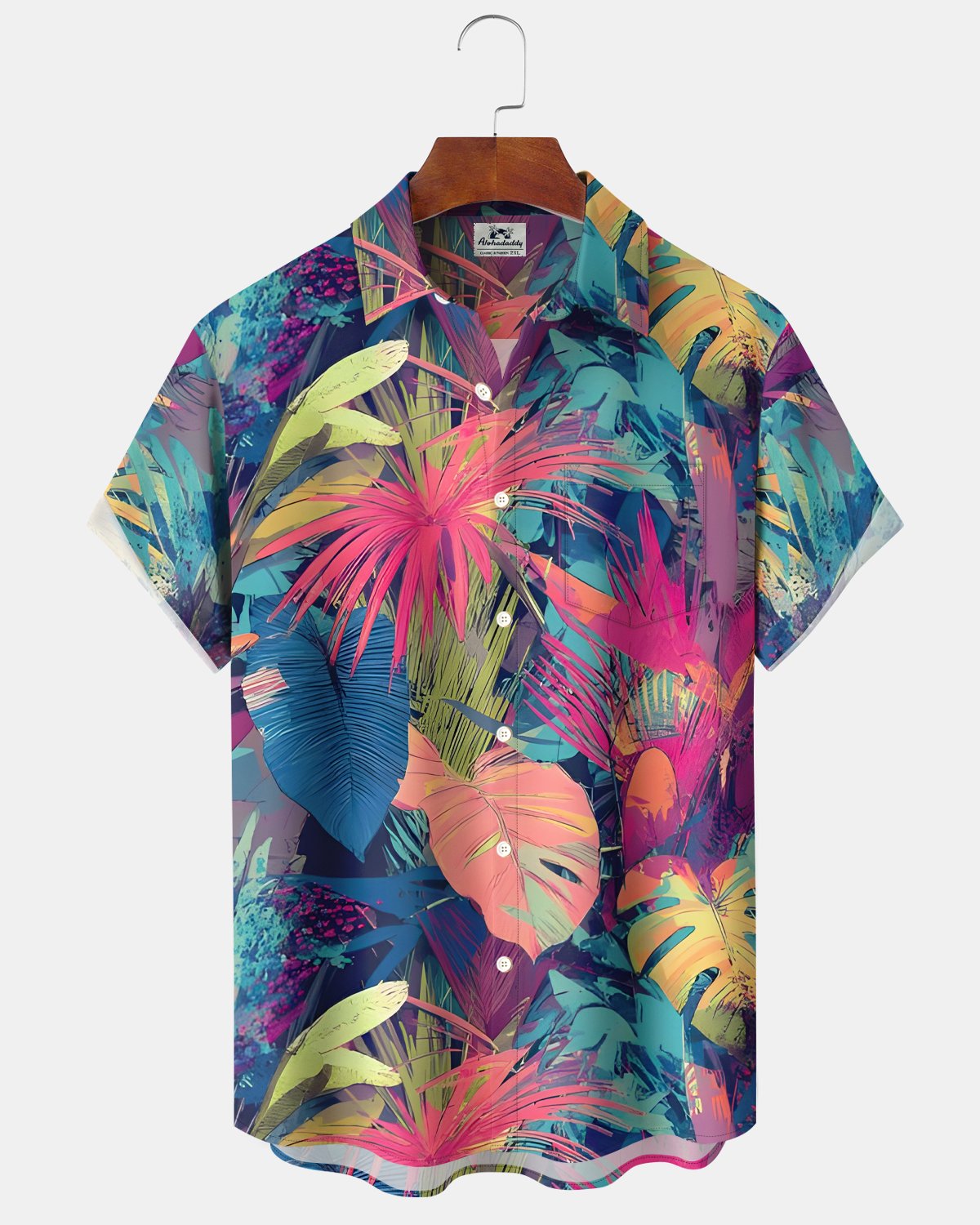 Alohadaddy® Beach Vacation Tropical Floral Hawaiian Men's Shirt