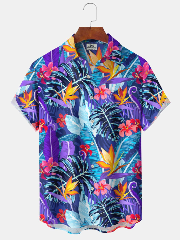 Alohadaddy Hawaiian Tropical Floral Hibiscus Ombre Holiday Shirt