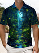 Alohadaddy® Hawaiian Forest Coconut Tree Firefly Short-Sleeved Polo Shirt