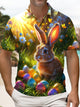 Alohadaddy® Easter Holiday Bunny and Easter Egg Short-Sleeve Polo Shirt