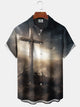 Alohadaddy Vintage Holiday Mens Easter Jesus Cross Stretch Pocket Shirt
