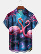 Alohadaddy Hawaiian Coconut Tree Flamingo Men's Shirt