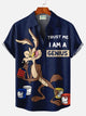 Alohadaddy® Casual Retro Cartoon Character Coloring Cube Print Men's Button Pocket Short-Sleeve Hawaiian Shirt Big & Tall