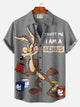 Alohadaddy® Casual Retro Cartoon Character Coloring Cube Print Men's Button Pocket Short-Sleeve Hawaiian Shirt Big & Tall