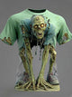 Alohadaddy® Halloween Optical Illusion Zombie Print Men's Round Neck Short Sleeve T-Shirt Big & Tall