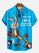 Alohadaddy® Casual Retro Cartoon Character Coloring Cube Print Men's Button Pocket Short-Sleeve Hawaiian Shirt Big & Tall