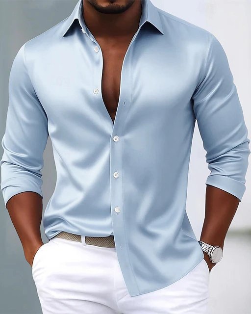 Alohadaddy® Basic Satin Satin Silk Printed Men&