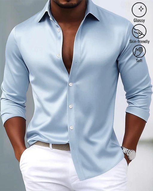Alohadaddy® Basic Satin Satin Silk Printed Men&