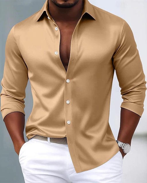 Alohadaddy® Basic Satin Satin Silk Printed Men&