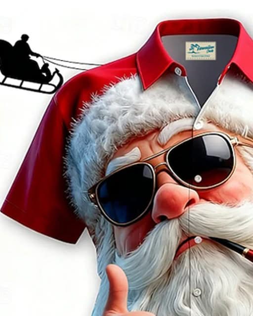 Alohadaddy® Christmas Santa Claus Print Men&