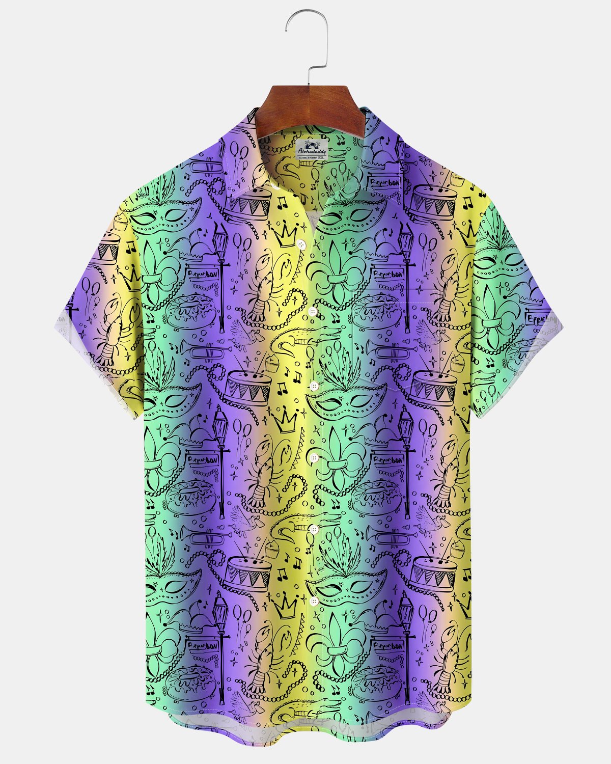 Alohadaddy® Carnival Mask Holiday Gradient Color Music Vacation Shirt