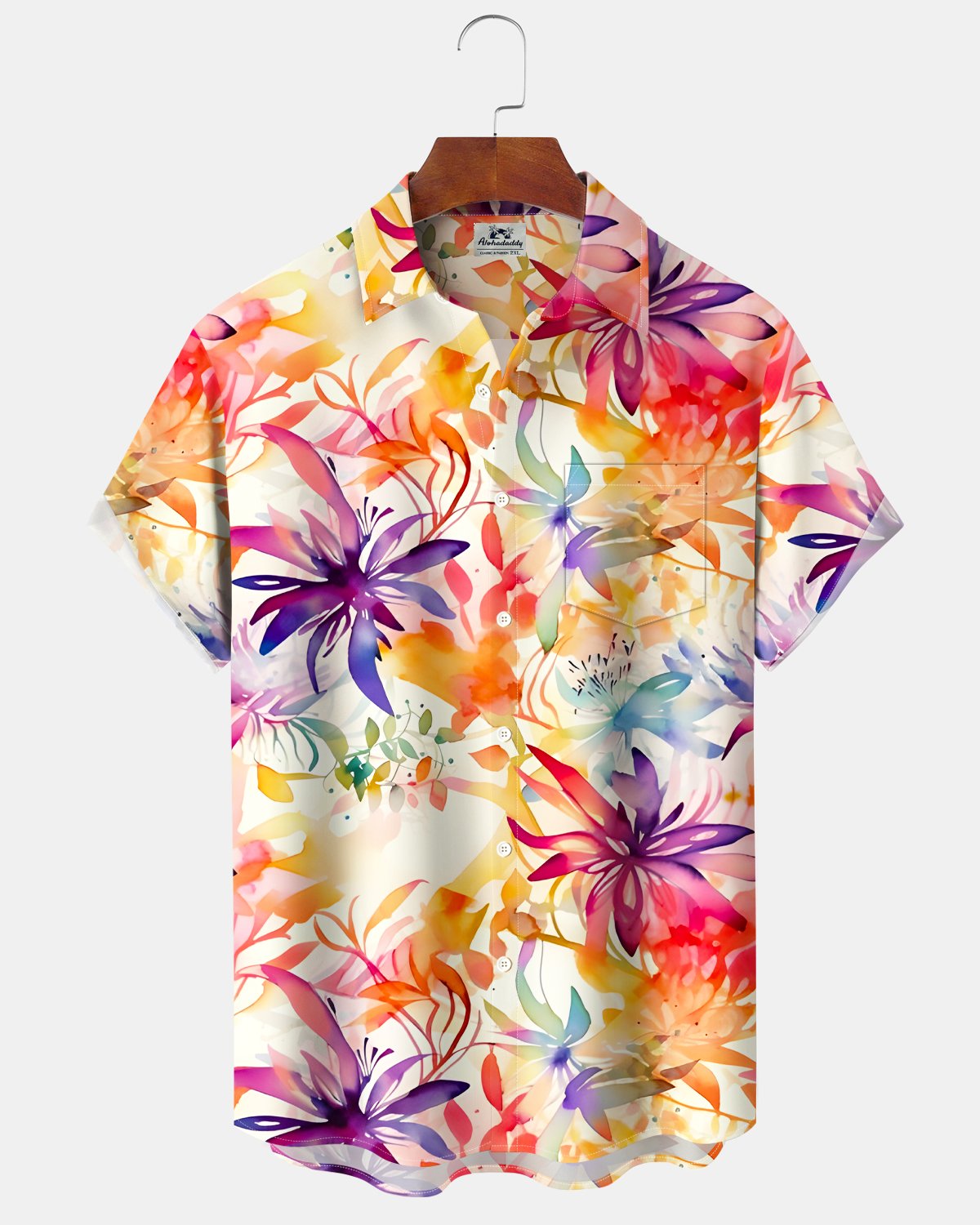 Alohadaddy® Hawaiian Floral Tropical Plant Leaf Gradient Color Vacation Shirt